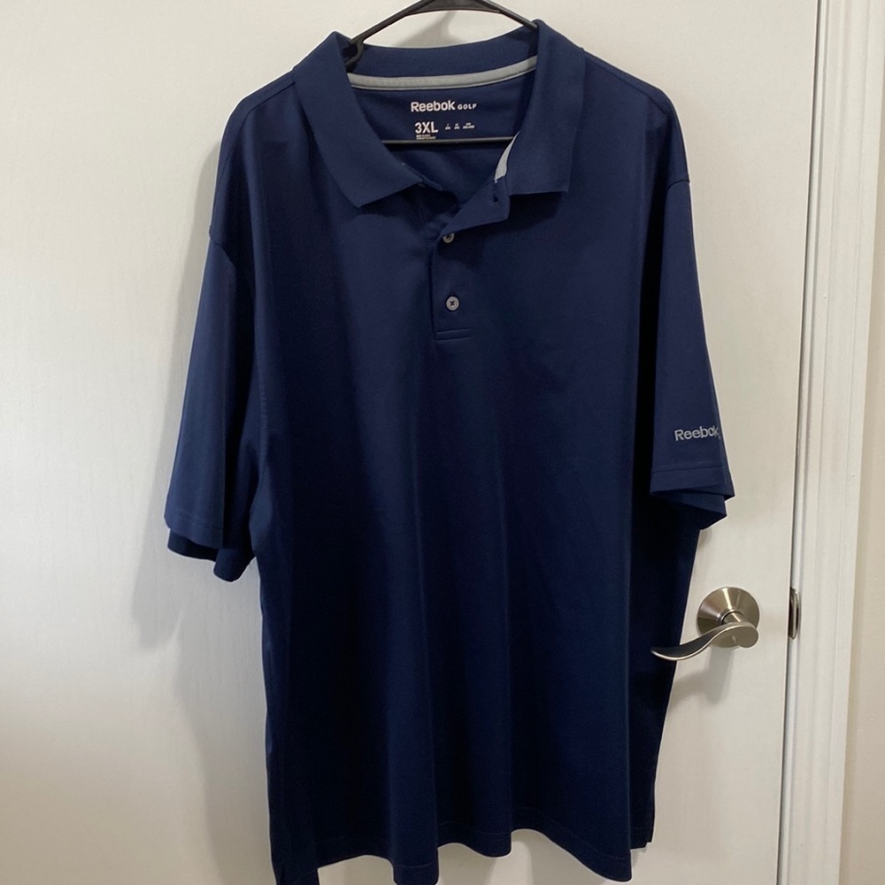 Reebok Golf Collared T Shirt Navy Blue